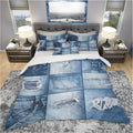 Designart Blue Jeans Close Ups Modern Contemporary Bedding Set Duvet Cover Shams
