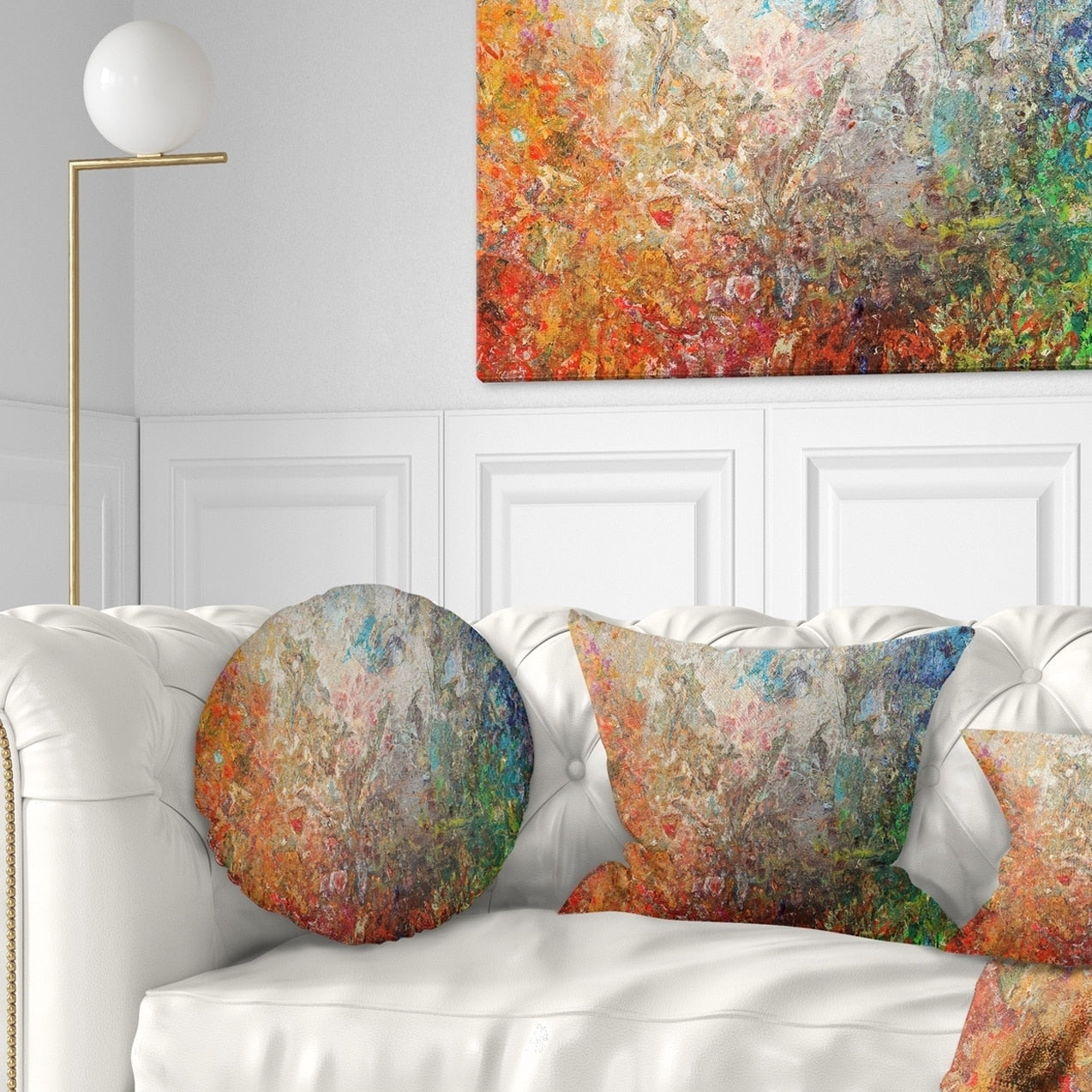 Designart Board Stained Abstract Art Abstract Throw Pillow
