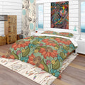 Designart Colorful Floral Pattern Bohemian Eclectic Bedding Set Duvet Cover Shams
