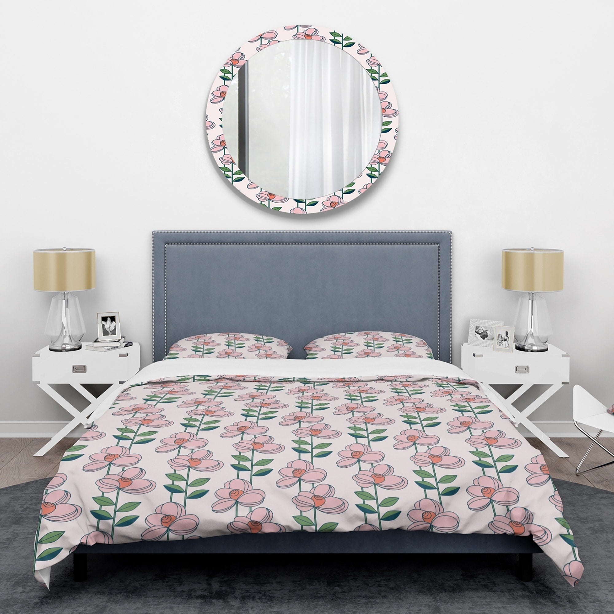 Designart Floral Botanical Retro Xii Mid Century Duvet Cover Set