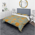 Designart Flower Pattern Botanic Texture Bohemian Eclectic Bedding Set Duvet Cover Shams