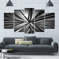 Designart Futuristic Crystal Background Large Abstract Canvas Art Print 60X32 5 Panels