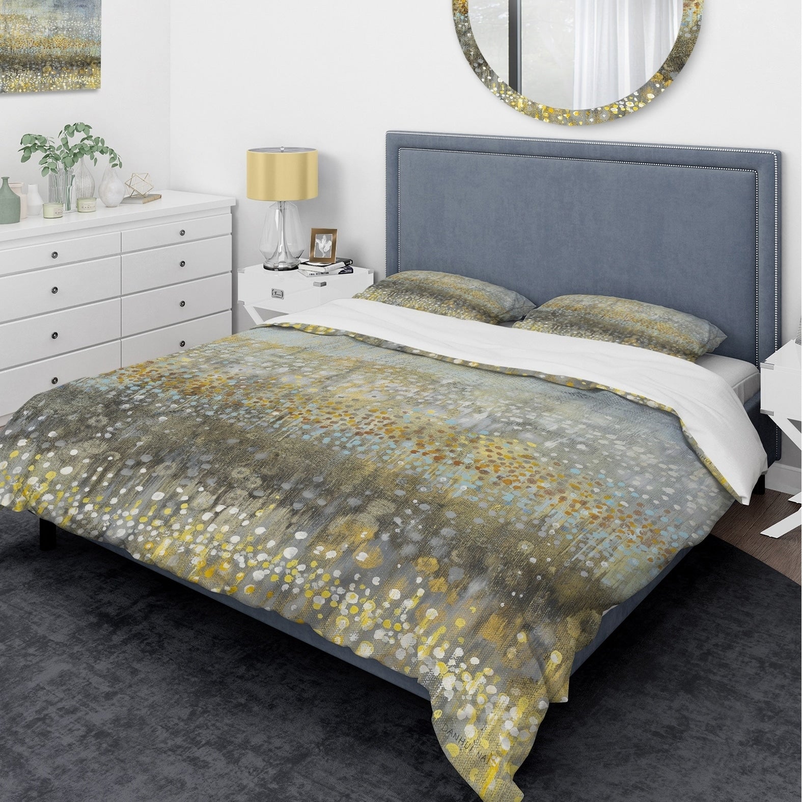 Designart Glam Rain Abstract Iv Glam Bedding Set Duvet Cover Shams