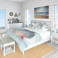 Designart Ocean Shell On Blue Coastal Bedding Set Duvet Cover Shams