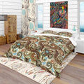 Designart Paisley Pattern With Fantasy Background Vintage Bedding Set Duvet Cover Shams