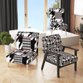 Designart Classic Houndstooth Pattern Upholstered Mid Century Accent Chair