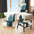 Designart Geometric Black And Teal Iv Upholstered Modern Accent Chair