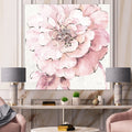 Designart Indigold Shabby Peonies Pink Farmhouse Gallery Wrapped Canvas Pink White