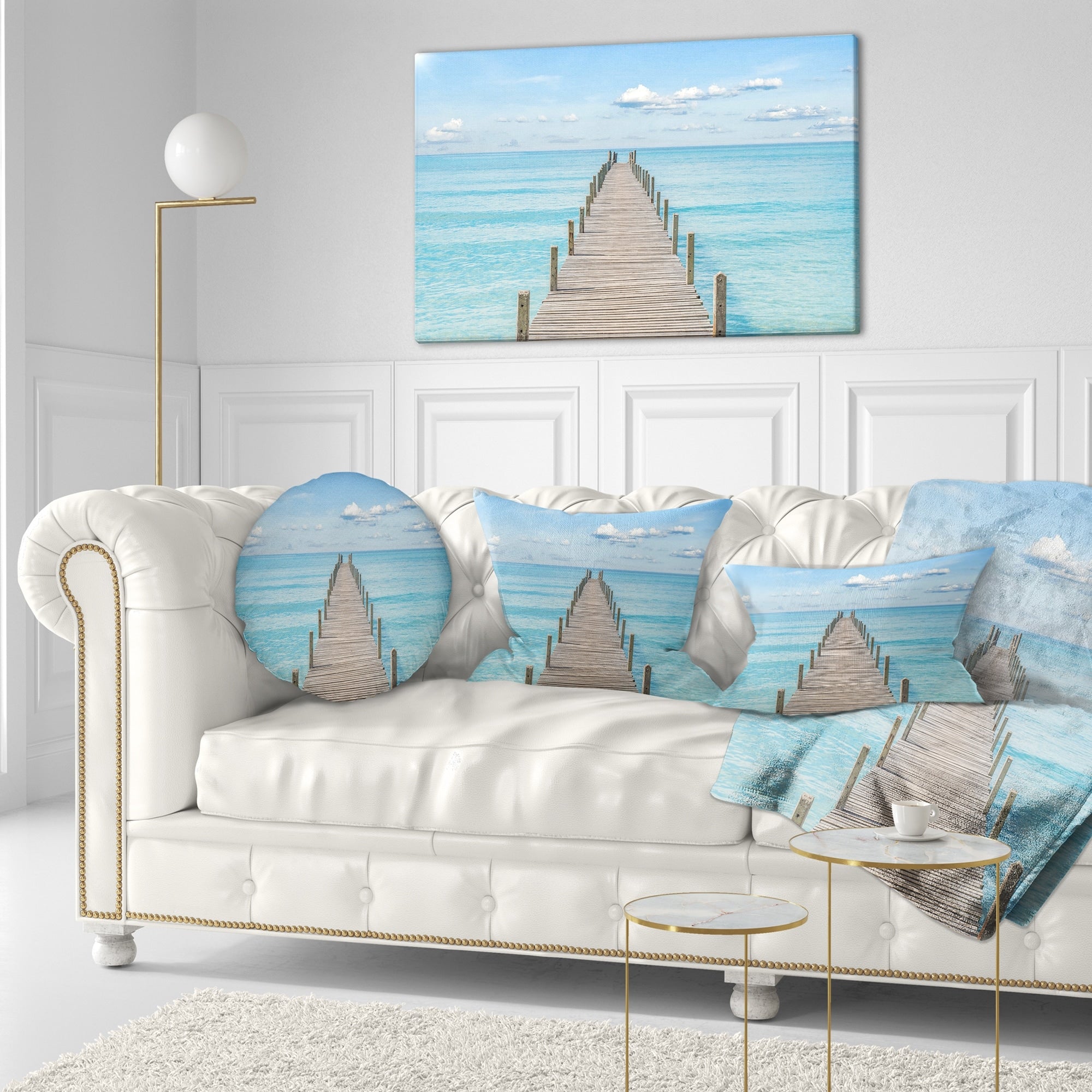 Designart Pier Infinite To The Sea Seascape Photo Canvas Print