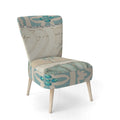 Designart Seastar And Blue Sea Shell Ii Upholstered Nautical Coastal Accent Chair