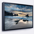 Designart Beautiful Porthcothan Bay Seashore Framed Canvas Art Print