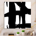 Designart Black White Crossing Paths Ii Modern Contemporary Canvas Artwork Black