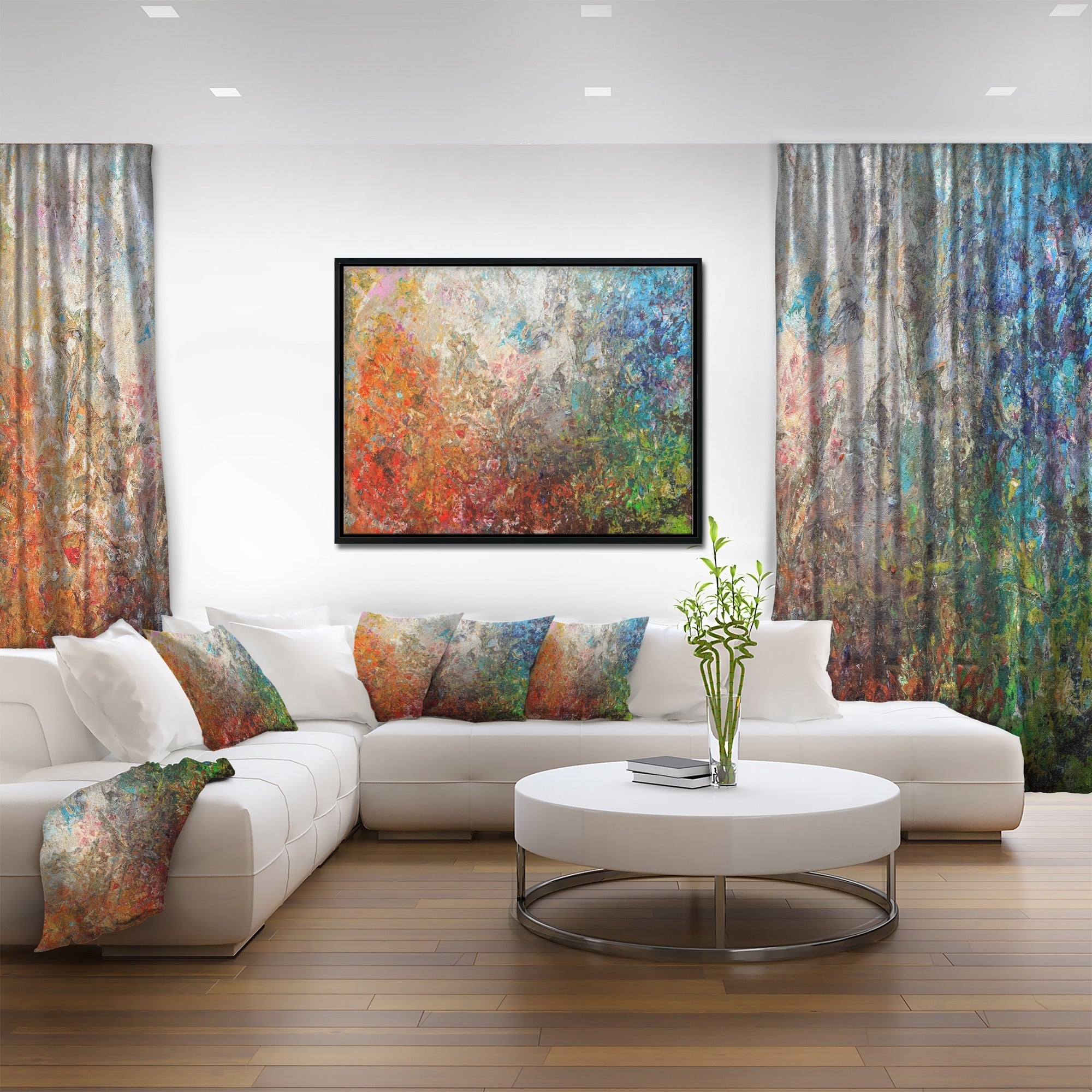 Designart Board Stained Abstract Art Abstract Framed Canvas Art Print