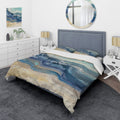 Designart Coast Blue Sea Waves Watercolour Traditional Bedding Set Duvet Cover Shams