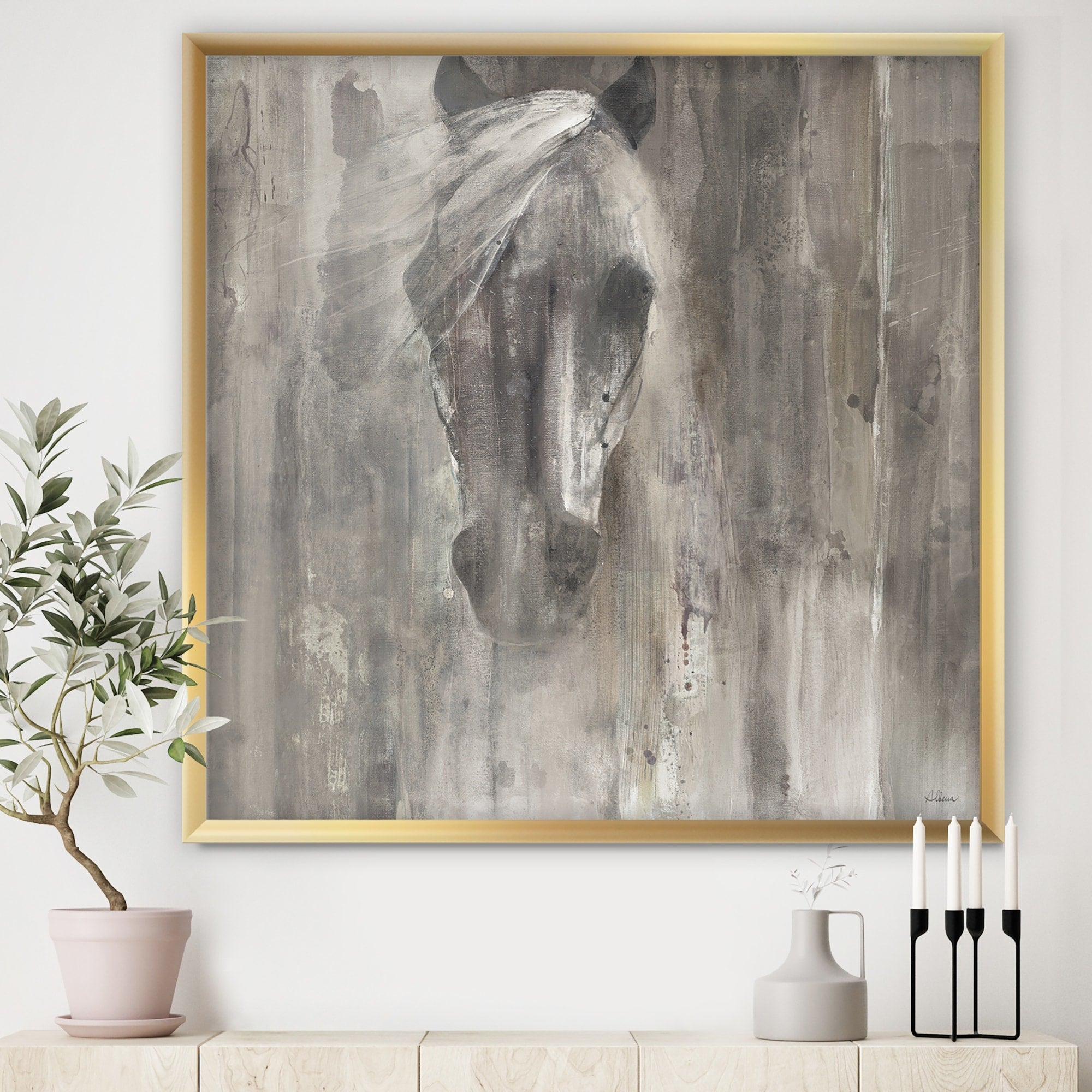 Designart Farmhouse Horse Modern Farmhouse Framed Art Print