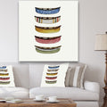 Designart Five Canoes Lake House Premium Canvas Wall Art