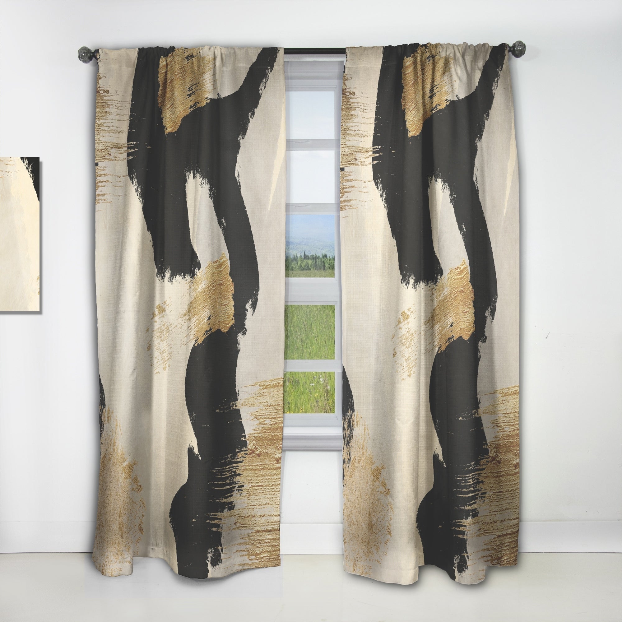 Designart Glam Collage Ii Modern Contemporary Curtain Panels