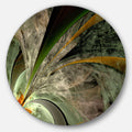 Designart Symmetrical Fractal Flower In Green Modern Floral Circle Wall Art