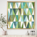 Designart Geometric Green Triangle Iii Mid Century Modern Transitional Framed Art Print