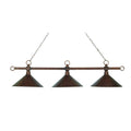 Designer Classics 58 Inch Wide 3 Light Linear Chandelier In Antique Copper