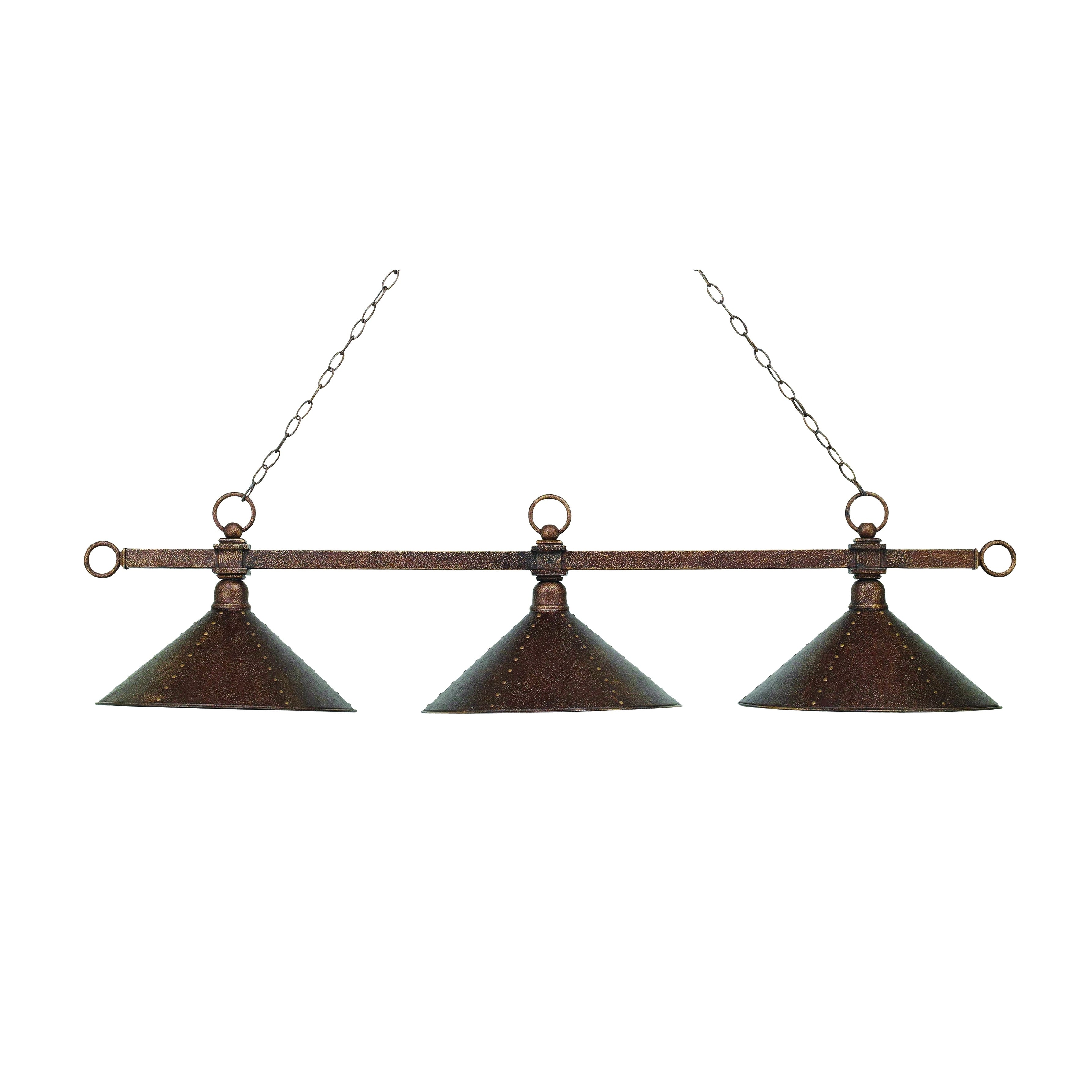 Designer Classics 58 Inch Wide 3 Light Linear Chandelier In Antique Copper