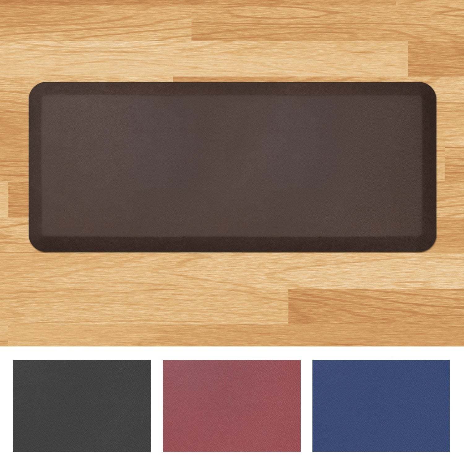 Designer Comfort Leather Grain Anti Fatigue 20 X 48 Inch Floor Mat