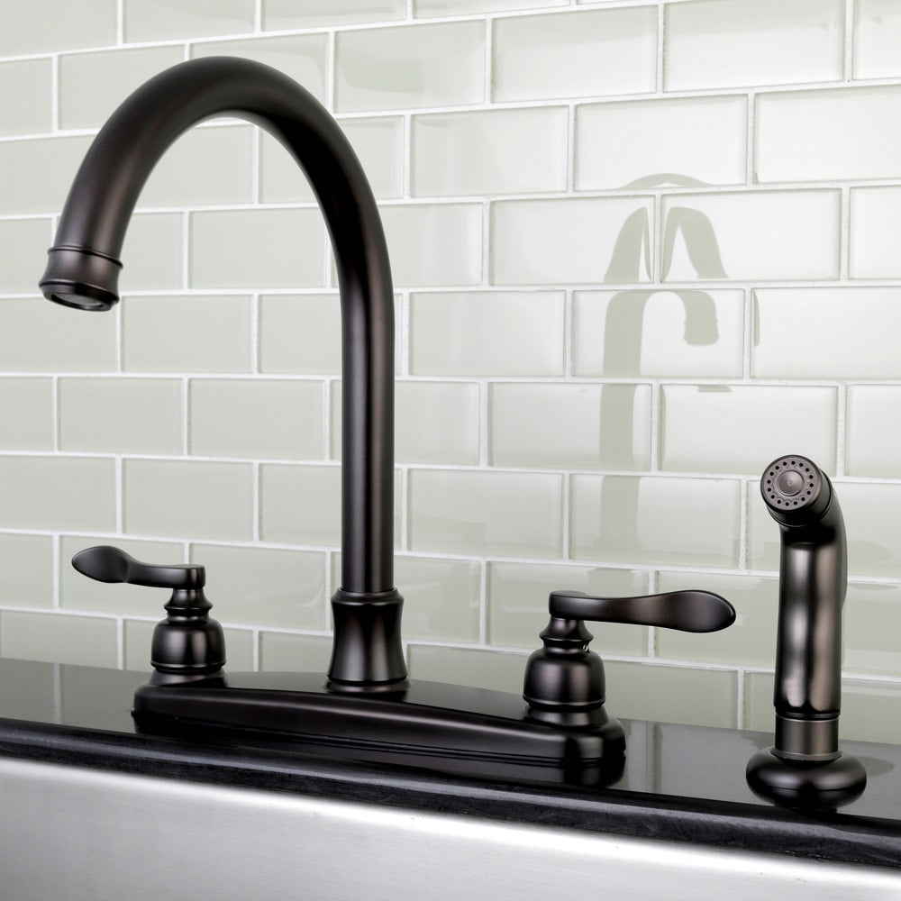 Designer Oil Rubbed Bronze Kitchen Faucet With Side Sprayer