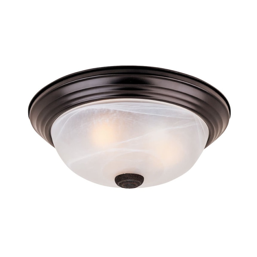 Designers Fountain 1257S Orb Al 2 Light 11.25 Flush Mount With Alabaster Glass Shade Oil Rubbed Bronze N A