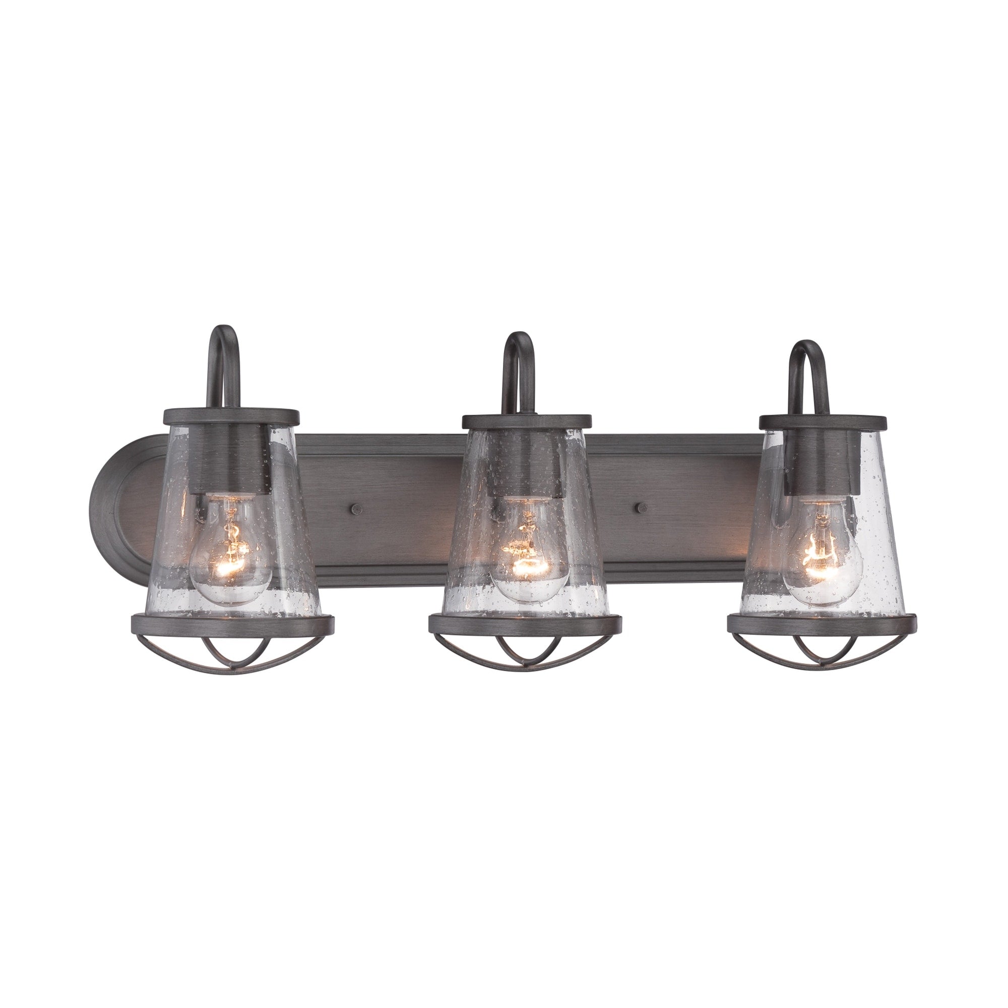 Designers Fountain 87003 Darby 3 Light 24 Wide Bathroom Vanity Light With Seedy Glass Shades N A