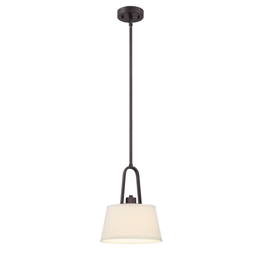 Designers Fountain 88530 Studio 9 Wide 1 Light Pendant With Off White Fabric Shade