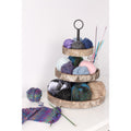 Designovation White Birch Wood 3 Tiered Tray
