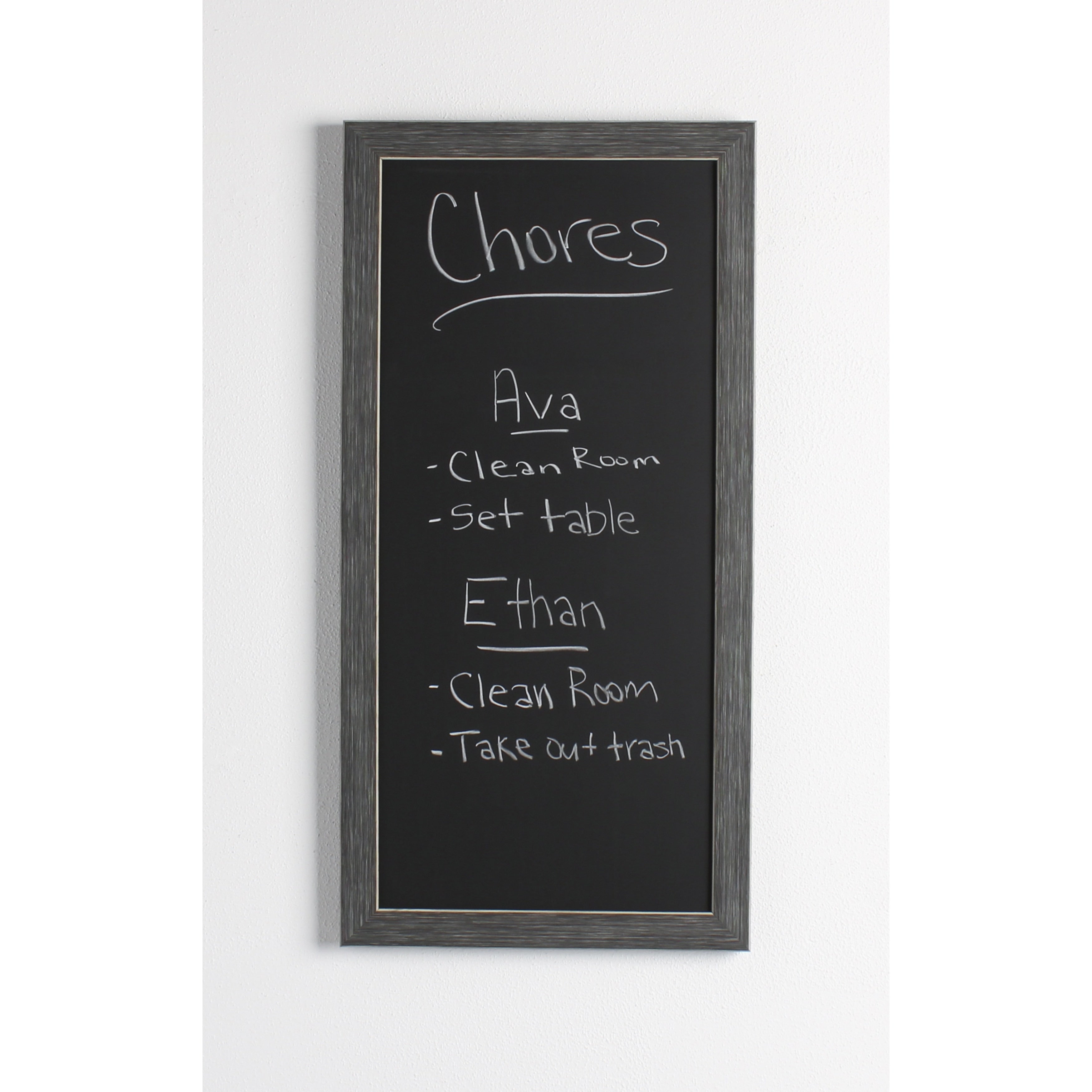 Designovation Wyeth Grey Plastic Framed Magnetic Chalkboard