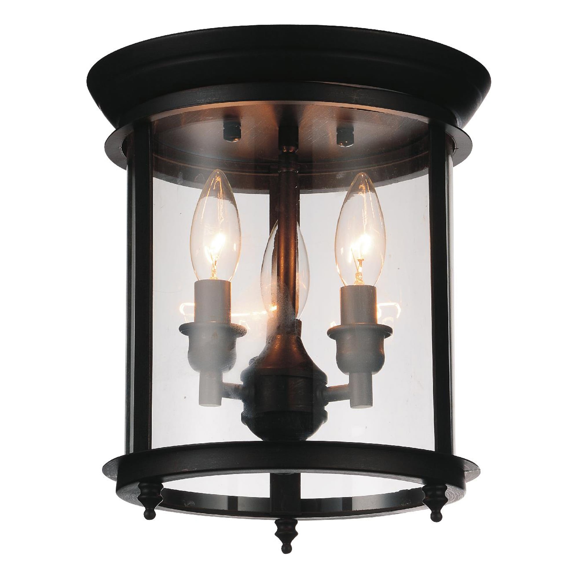 Desire Collection 3 Light Oil Rubbed Bronze Finish Stainless Steel Flush Mount