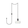 Destiny 1 Light Plug In Pendant With Clear Shade Black 9.4 Diameter