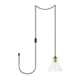 Destiny 1 Light Plug In Pendant With Clear Shade Black 8 Diameter