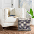 Detailed Denim Blue Throw Pillow
