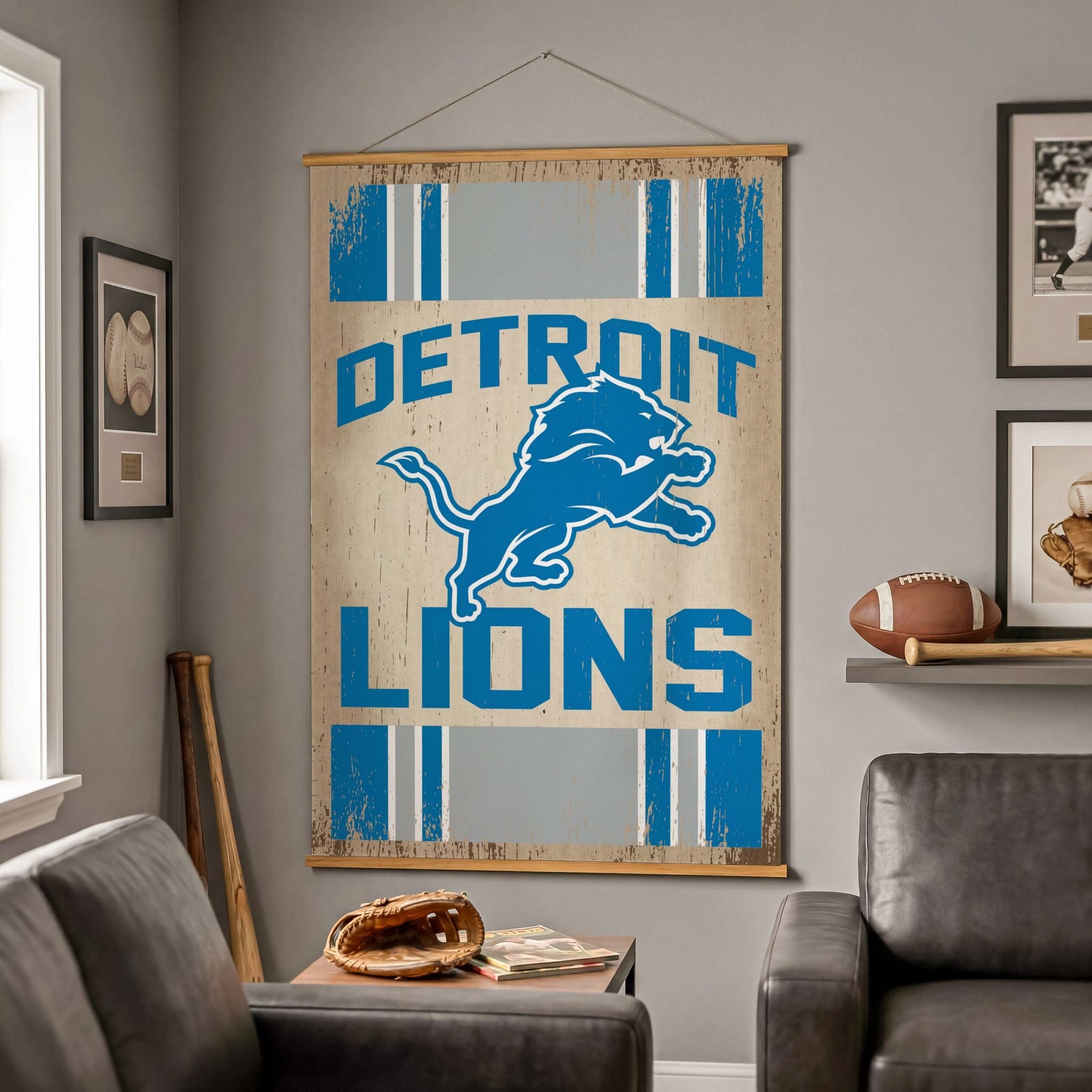 Detroit Lions Canvas Wall Tapestry