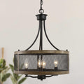 Rustic Chandelier 4 Lights Kitchen Island Lighting For Dining Room W16 Xh21