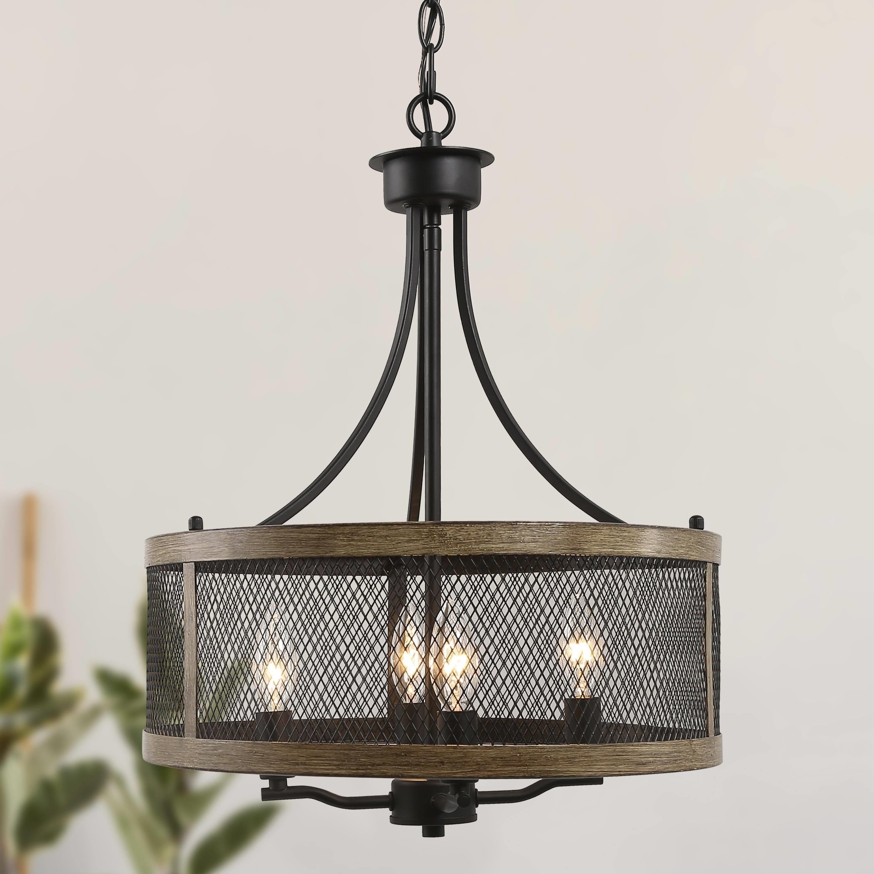 Rustic Chandelier 4 Lights Kitchen Island Lighting For Dining Room W16 Xh21