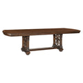 Devi Dining Table 80 108 Inch Extendable Top Trestle Base Oak Brown