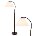 Devon 60.5 Modern Glam Metal Arc Led Floor Lamp With Pleated Shade