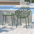 Leisuremod Devon Black Aluminum Indoor Outdoor Dining Armchair