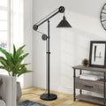 Devonshire Floor Lamp In Blackened Bronze With Pulley System