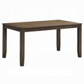 Dexy Dining Table 59 Inch Rectangular Top Farmhouse Walnut Brown