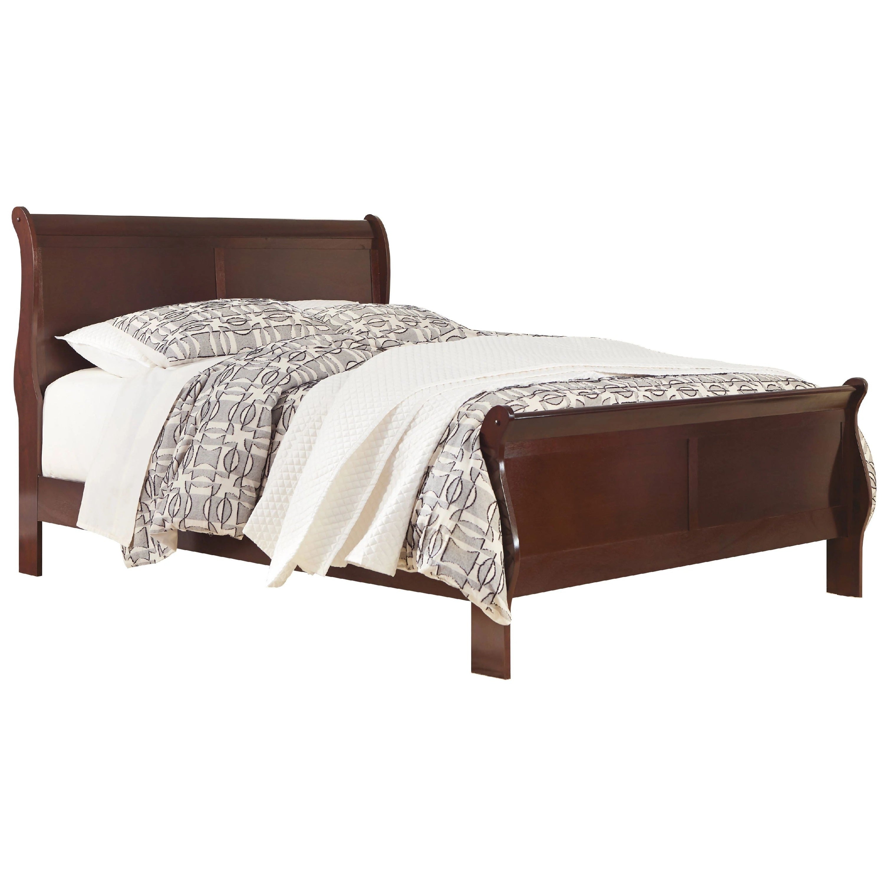 Deyr King Size Sleigh Bed Louis Philippe Moulding Warm Brown