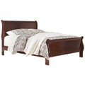 Deyr Queen Size Sleigh Bed Louis Philippe Moulding Warm Brown