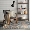 Laila Indoor Outdoor Tribal Blue Orange Area Rug