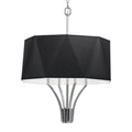 Diamond 21 Inch Wide 4 Light Chandelier In Polished Nickel With Black Shade 21In W X 21In D X 28.25 To 100.25In H