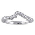 Miadora Diamond Accent Contour Wedding Band In Sterling Silver