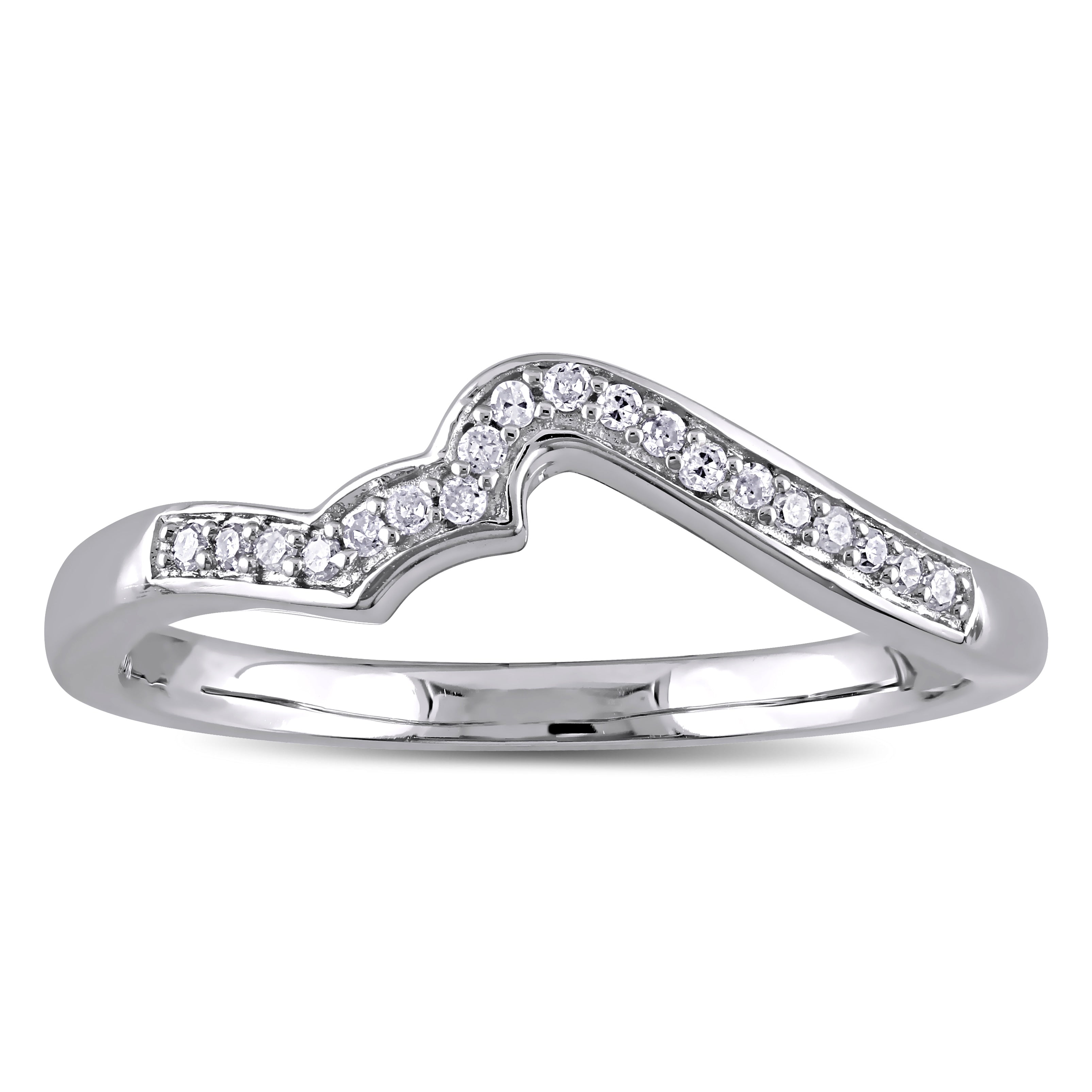Miadora Diamond Accent Contour Wedding Band In Sterling Silver